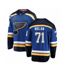 Youth St. Louis Blues #71 Jordan Nolan Fanatics Branded Royal Blue Home Breakaway 2019 Stanley Cup Champions Hockey Jersey
