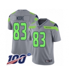 Men's Seattle Seahawks #83 David Moore Limited Silver Inverted Legend 100th Season Football Jersey