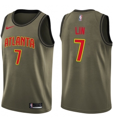 Youth Nike Atlanta Hawks #7 Jeremy Lin Swingman Green Salute to Service NBA Jersey