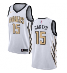Men's Nike Atlanta Hawks #15 Vince Carter Swingman White NBA Jersey - City Edition