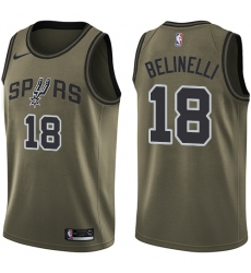 Youth Nike San Antonio Spurs #18 Marco Belinelli Swingman Green Salute to Service NBA Jersey