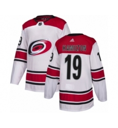 Men's Adidas Carolina Hurricanes #19 Dougie Hamilton Authentic White Away NHL Jersey