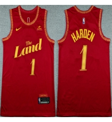 Men's Cleveland Cavaliers #1 James Harden Wine 2025-26 City Edition Stitched Jersey