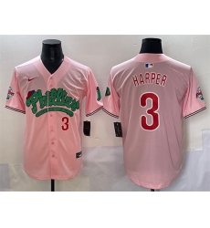 Men's Philadelphia Phillies #3 Bryce Harper Pink Phanatic Limited Stitched Jersey