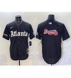 Men's Atlanta Braves Black Team Big Logo Gothic South x Outkast Edition Vapor Limited Stitched Baseball Jersey