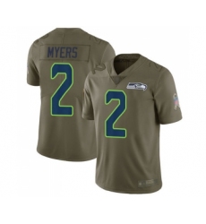 Men's Seattle Seahawks #2 Jason Myers Limited Olive 2017 Salute to Service Football Jersey