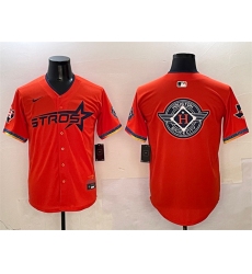 Mens Houston Astros Team Big Logo Orange 2025 City Connect With Texas Limited Stitched Baseball Jersey