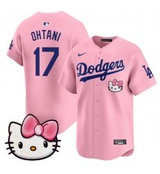 Men's Los Angeles Dodgers #17 Shohei Ohtani Pink 2025 Hello Kitty Vapor Limited Stitched Baseball Jersey