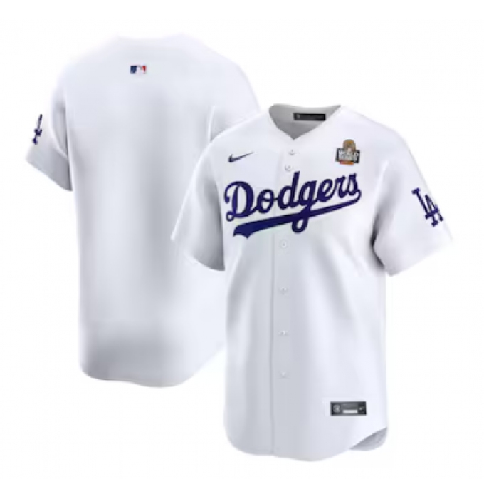 Men's Los Angeles Dodgers Nike White 2024 World Series Home Limited Jersey