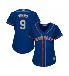 Women's New York Mets #9 Brandon Nimmo Authentic Royal Blue Alternate Road Cool Base Baseball Jersey