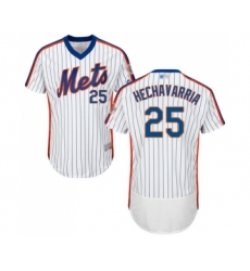 Men's New York Mets #25 Adeiny Hechavarria White Alternate Flex Base Authentic Collection Baseball Jersey