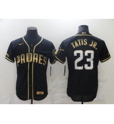 Men's San Diego Padres #23 Fernando Tatis Jr. Black Gold Realtree Collection Jersey