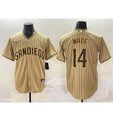 Men's San Diego Padres #14 Tyler Wade Tan Cool Base Stitched Baseball Jersey
