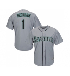 Men's Seattle Mariners #1 Tim Beckham Replica Grey Road Cool Base Baseball Jersey