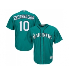 Men's Seattle Mariners #10 Edwin Encarnacion Replica Teal Green Alternate Cool Base Baseball Jersey