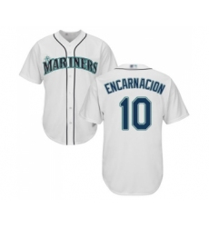 Men's Seattle Mariners #10 Edwin Encarnacion Replica White Home Cool Base Baseball Jersey