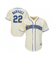 Men's Seattle Mariners #22 Omar Narvaez Replica Cream Alternate Cool Base Baseball Jersey