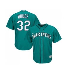 Men's Seattle Mariners #32 Jay Bruce Replica Teal Green Alternate Cool Base Baseball Jersey
