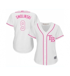 Women's Tampa Bay Rays #9 Jake Smolinski Replica White Fashion Cool Base Baseball Jersey