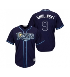 Youth Tampa Bay Rays #9 Jake Smolinski Replica Navy Blue Alternate Cool Base Baseball Jersey