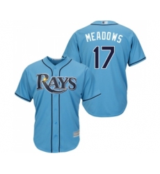 Men's Tampa Bay Rays #17 Austin Meadows Replica Light Blue Alternate 2 Cool Base Baseball Jersey