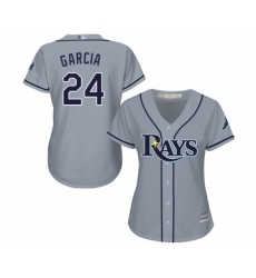 Women's Tampa Bay Rays #24 Avisail Garcia Replica Grey Road Cool Base Baseball Jersey
