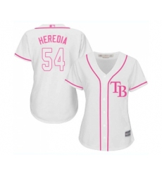 Women's Tampa Bay Rays #54 Guillermo Heredia Replica White Fashion Cool Base Baseball Jersey