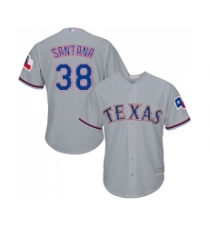 Men's Texas Rangers #38 Danny Santana Replica Grey Road Cool Base Baseball Jersey