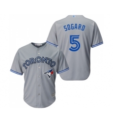 Youth Toronto Blue Jays #5 Eric Sogard Replica Grey Road Baseball Jersey