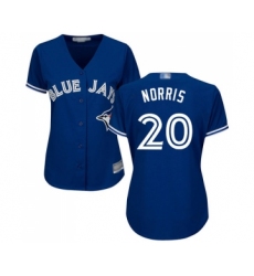 Women's Toronto Blue Jays #20 Bud Norris Replica Blue Alternate Baseball Jersey