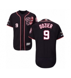 Men's Washington Nationals #9 Brian Dozier Navy Blue Alternate Flex Base Authentic Collection 2019 World Series Champions Baseball Jersey