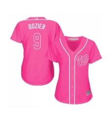 Women's Washington Nationals #9 Brian Dozier Replica Pink Fashion Cool Base Baseball Jersey