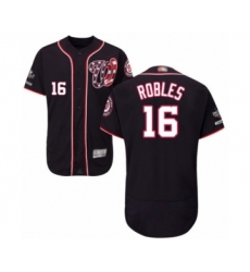 Men's Washington Nationals #16 Victor Robles Navy Blue Alternate Flex Base Authentic Collection 2019 World Series Champions Baseball Jersey