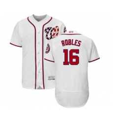 Men's Washington Nationals #16 Victor Robles White Home Flex Base Authentic Collection Baseball Jersey