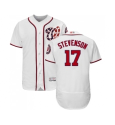 Men's Washington Nationals #17 Andrew Stevenson White Home Flex Base Authentic Collection Baseball Jersey