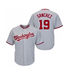 Men's Washington Nationals #19 Anibal Sanchez Replica Grey Road Cool Base Baseball Jersey