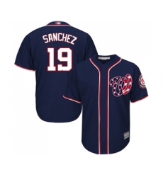 Men's Washington Nationals #19 Anibal Sanchez Replica Navy Blue Alternate 2 Cool Base Baseball Jersey