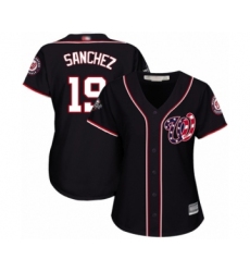 Women's Washington Nationals #19 Anibal Sanchez Authentic Navy Blue Alternate 2 Cool Base 2019 World Series Bound Baseball Jersey