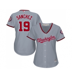 Women's Washington Nationals #19 Anibal Sanchez Replica Grey Road Cool Base Baseball Jersey