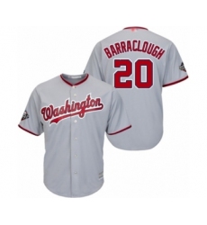 Youth Washington Nationals #20 Kyle Barraclough Authentic Grey Road Cool Base 2019 World Series Bound Baseball Jersey