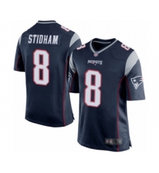 Men's New England Patriots #8 Jarrett Stidham Game Navy Blue Team Color Football Jersey