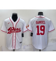 Men's San Francisco 49ers #19 Deebo Samuel White Stitched Cool Base Nike Baseball Jersey