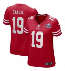 Women's San Francisco 49ers #19 Deebo Samuel Red 2023 F U S E Vapor Untouchable Limited Stitched Football 2024 Super Bowl LVIII Jersey