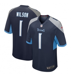 Men's Tennessee Titans #1 Isaiah Wilson Nike Navy 2020 NFL Draft First Round Pick Game Jersey