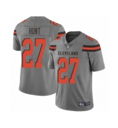 Women's Cleveland Browns #27 Kareem Hunt Limited Gray Inverted Legend Football Jersey