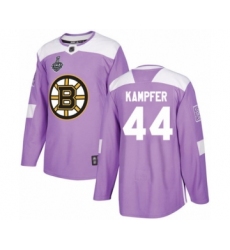 Men's Boston Bruins #44 Steven Kampfer Authentic Purple Fights Cancer Practice 2019 Stanley Cup Final Bound Hockey Jersey