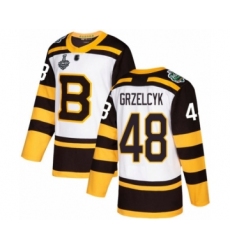 Men's Boston Bruins #48 Matt Grzelcyk Authentic White Winter Classic 2019 Stanley Cup Final Bound Hockey Jersey