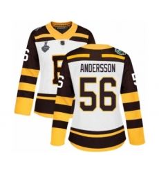 Women's Boston Bruins #56 Axel Andersson Authentic White Winter Classic 2019 Stanley Cup Final Bound Hockey Jersey
