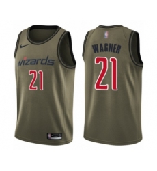 Youth Washington Wizards #21 Moritz Wagner Swingman Green Salute to Service Basketball Jersey