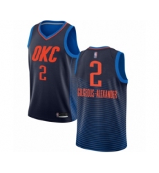 Men's Oklahoma City Thunder #2 Shai Gilgeous-Alexander Authentic Navy Blue Basketball Jersey Statement Edition